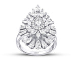 1,91 Carat Diamond Baguette Stone Pear Ring