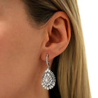 3,72 Carat Diamond Baguette Stone Pear Earring