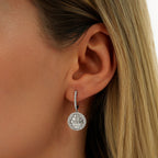 1,12 Carat Diamond Baguette Stone Round Earring