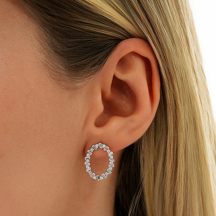 0,82 Carat Diamond Stone Round Trend Earring