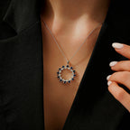 2,07 Carat Diamond Round Sapphire Trend Necklace