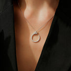 0,54 Carat Diamond Round Detailed Necklace