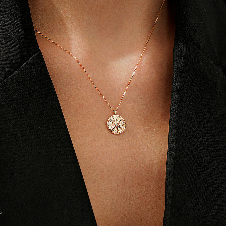 0,03 Carat Diamond Eye Trend Necklace