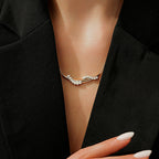 0,91 Carat Diamond Spiral Stone Trend Necklace