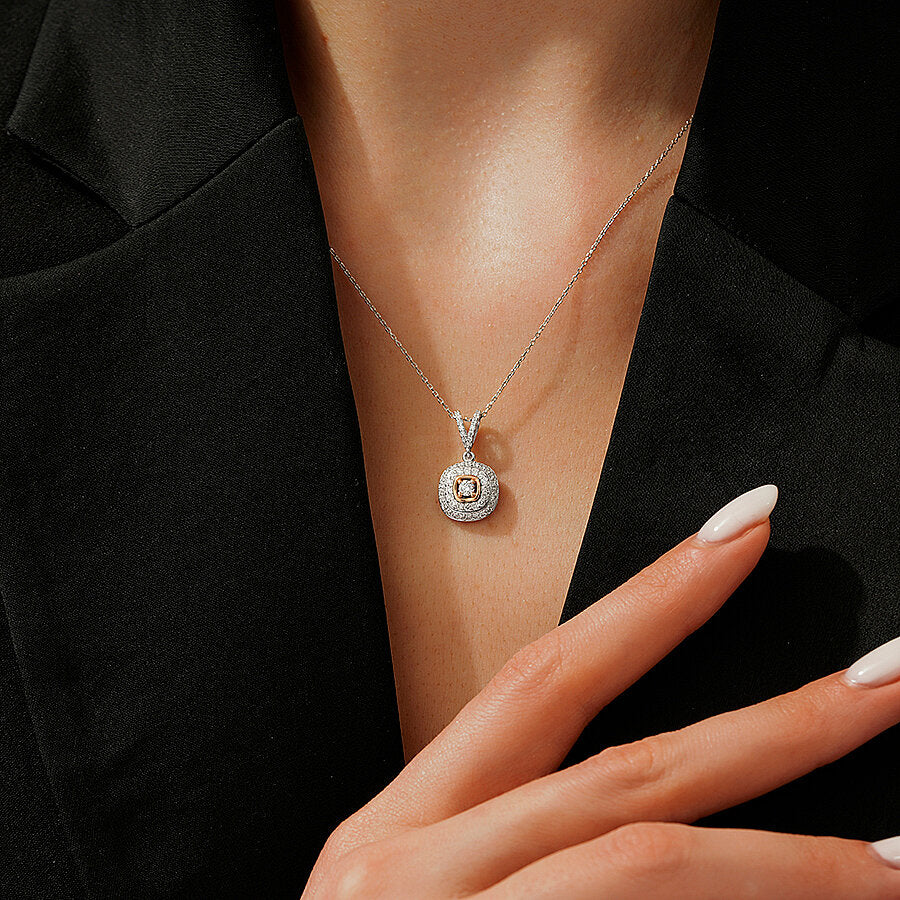 0,52 Carat Diamond Two-Toned Necklace