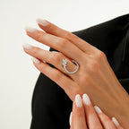 0,52 Carat Diamond Round Detailed Ring