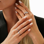 0,14 Carat Diamond Wave Detailed Trend Ring