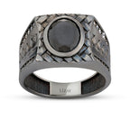 Gold Onyx Stone Woven Black Men's Ring