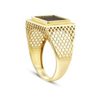 Gold Onyx Rectangular Ring