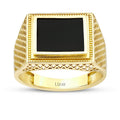 Gold Onyx Rectangular Ring