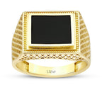 Gold Onyx Rectangular Ring