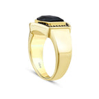 Gold Stone Black Men's Ring