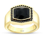 Gold Stone Black Men's Ring