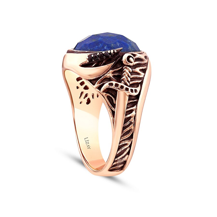Gold Lapis Lazuli Men's Ring