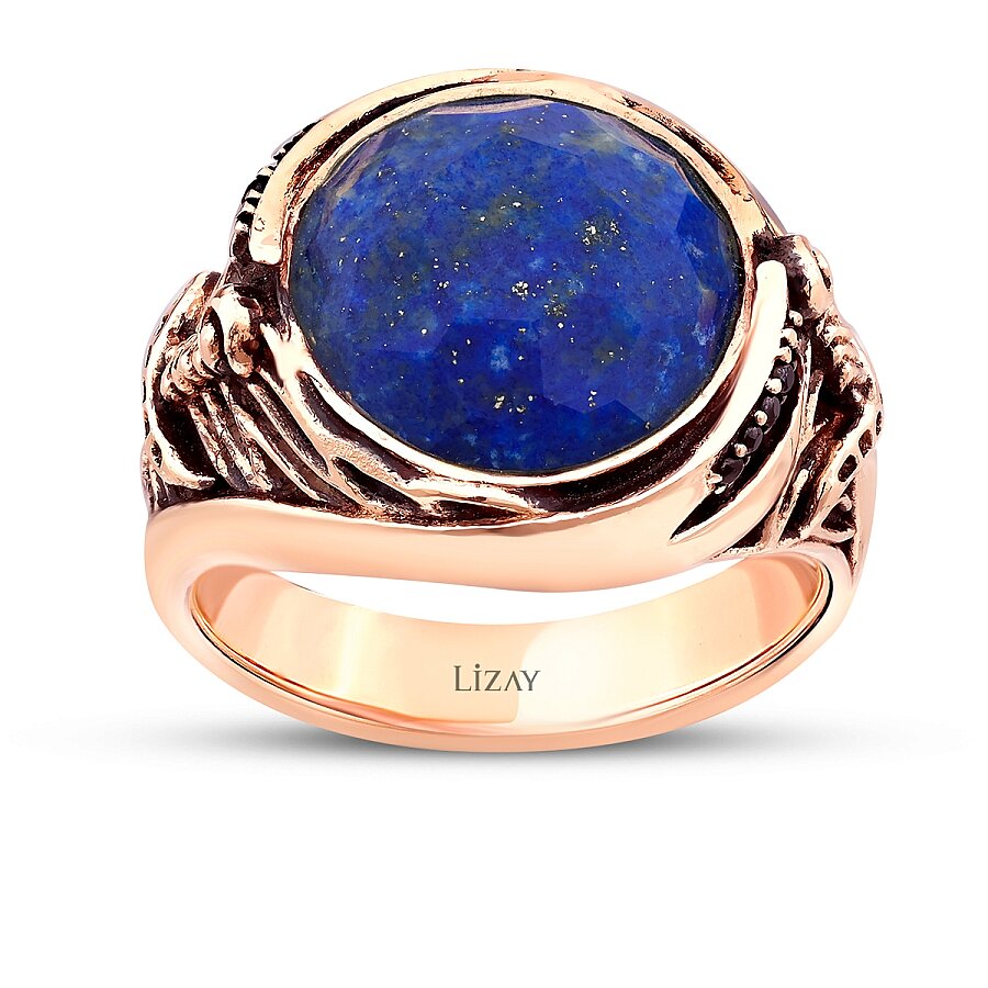 Gold Lapis Lazuli Men's Ring