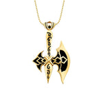 Gold Onyx Stone Axe Men's Necklace