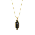 Gold Onyx Stone Sword Men's Necklace