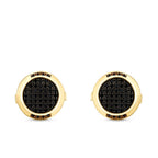 Gold Black Round Stone Cufflink