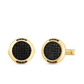 Gold Black Round Stone Cufflink