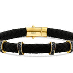 Gold Black Stone Detail Men's Bracelet