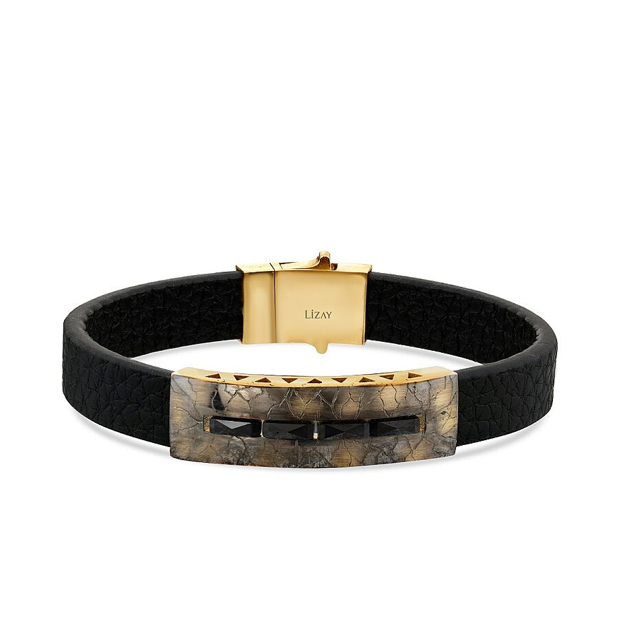 Gold Distressed Look Men's Bracelet