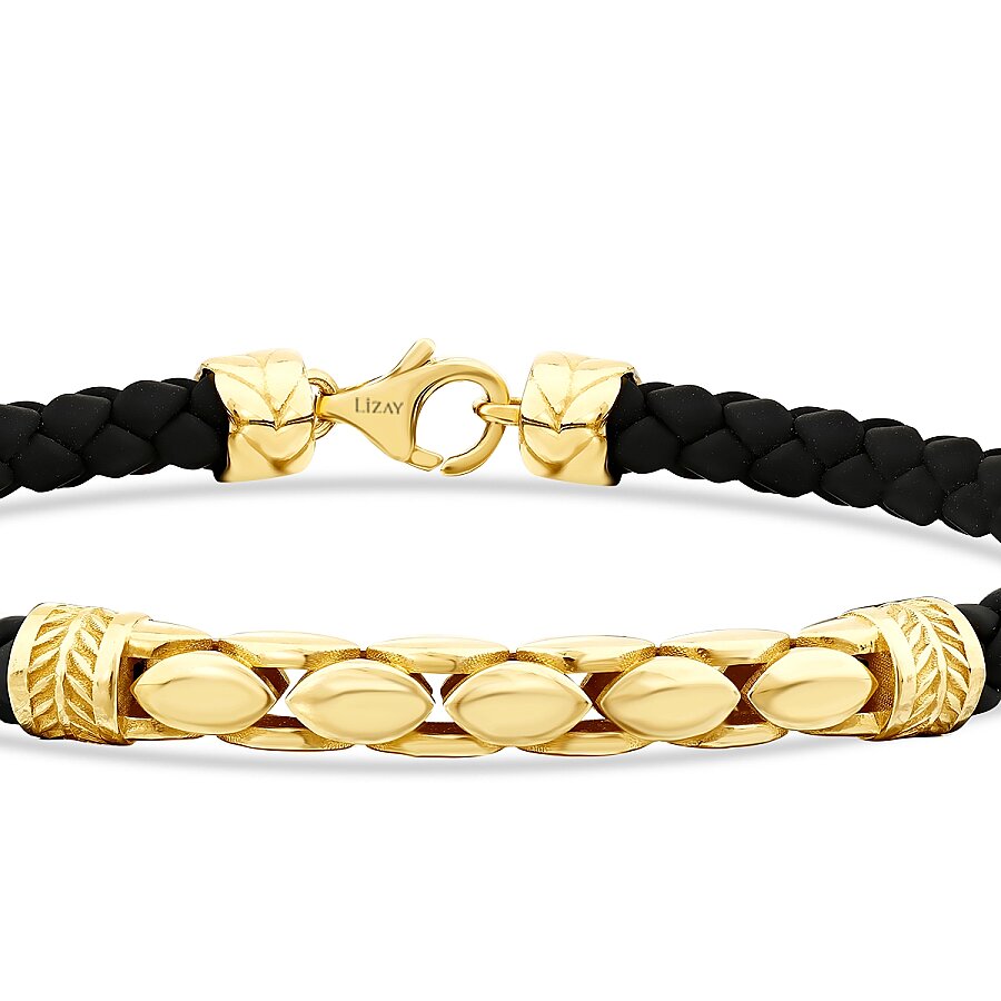 Gold Barley Detailed Men's Bracelet