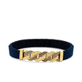 Gold Meander Pattern Navy Blue Men's Bracelet