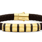 Gold Black Stone Detailed Men's Bracelet