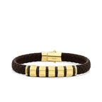 Gold Black Stone Detailed Men's Bracelet