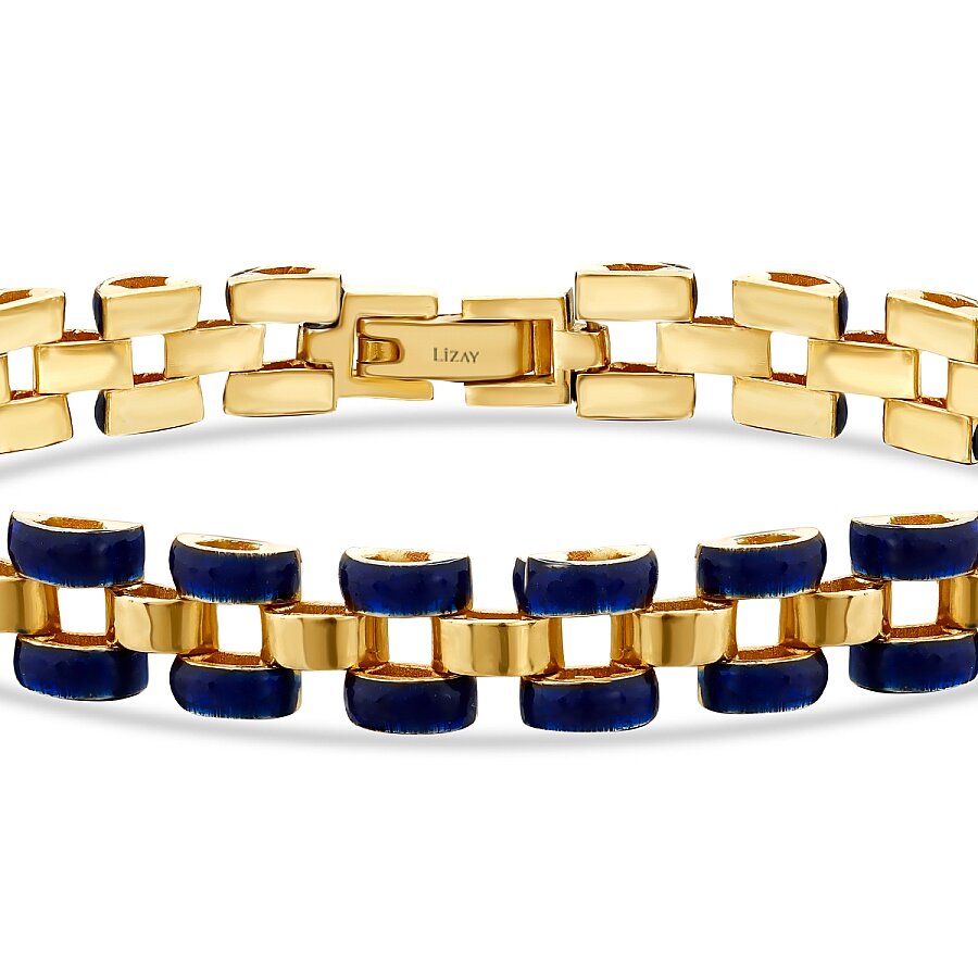 Gold Enamel Men's Bracelet