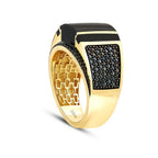 Gold Onyx Men’s Ring with Black Accents