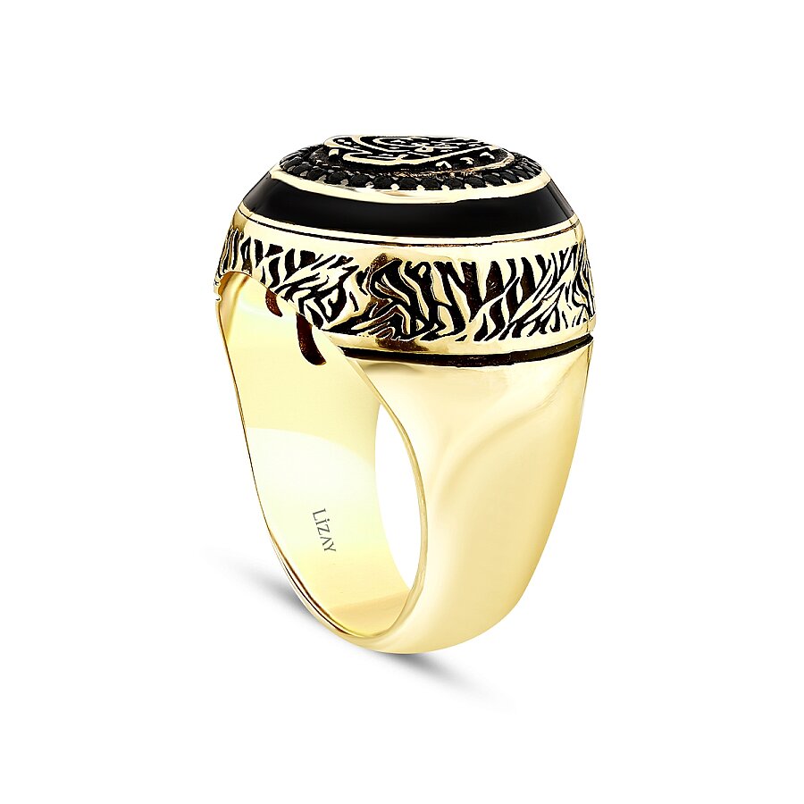 Gold Onyx Men’s Ring with Ottoman Seal