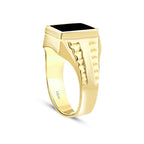 Gold Onyx Square Men's Ring