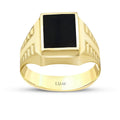 Gold Onyx Square Men's Ring