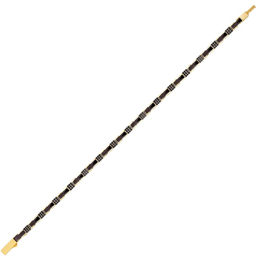 Gold Onyx Black Men's Bracelet