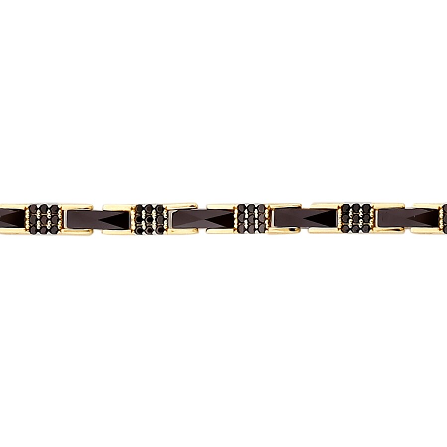 Gold Onyx Black Men's Bracelet