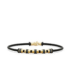 Gold Onyx Black Stone Men's Bracelet