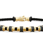 Gold Onyx Black Stone Men's Bracelet