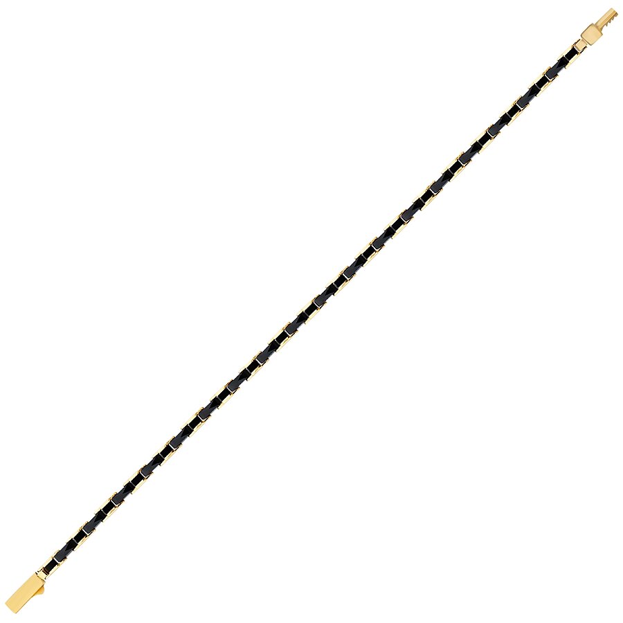 Gold Onyx Black Men's Bracelet