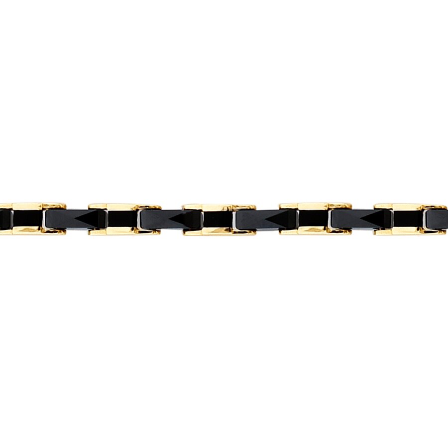 Gold Onyx Black Men's Bracelet