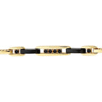 Gold Onxy Stone Detailed Men's Chain Bracelet