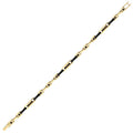 Gold Onxy Stone Detailed Men's Chain Bracelet