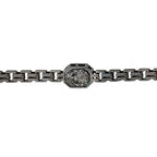 Gold Lion Motif Black Men's Bracelet