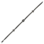 Gold Lion Motif Black Men's Bracelet