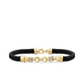 Gold Men's Chain Detailed Stone Bracelet