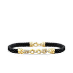 Gold Men's Chain Detailed Stone Bracelet