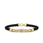 Gold Stone Rectangular Detailed Men's Bracelet