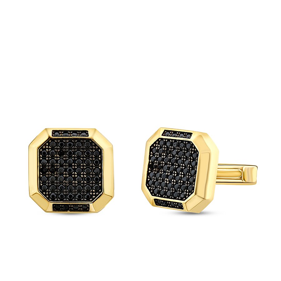 Gold Black Stone Cufflinks