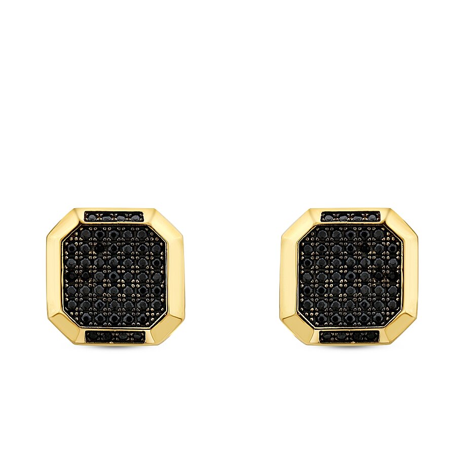 Gold Black Stone Cufflinks