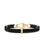Gold Round Detailed Men's Bracelet